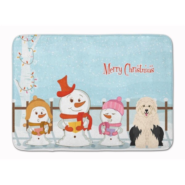 Carolines Treasures Merry Christmas Old English Sheepdog Machine Washable Memory Foam Mat BB2427RUG - main